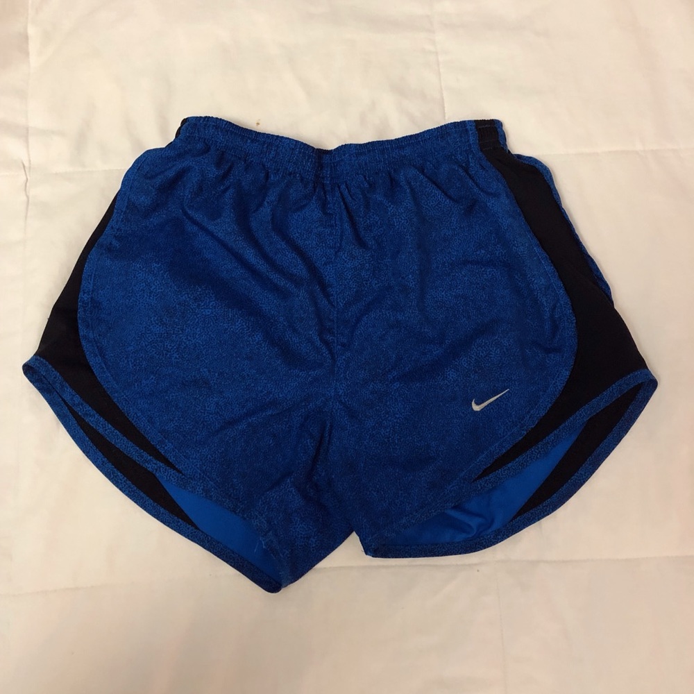Black and blue Nike dri-fit tempo running shorts